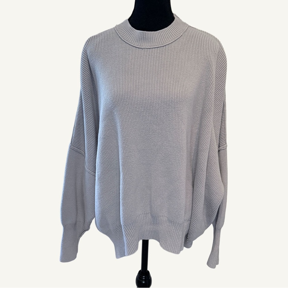 Free People Easy Street Tunic Sweater Oversized Gray L - Picture 2 of 10